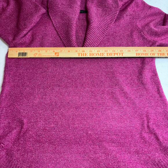 Tahari Womens Oversized Ribbed Cowl Neck Soft Sweater Raspberry Pink Size Small - Picture 3 of 6